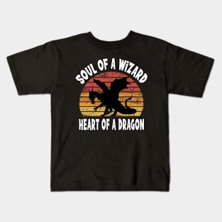 Soul Of A Wizard...Heart of A Dragon Kids T-Shirt